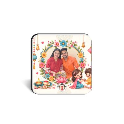 Personalized Raksha Bandhan Theme Musical Fridge Magnet Music Player Rakhi Gift for Sister Brother & Siblings Memorable Gift Rechargeable Battery